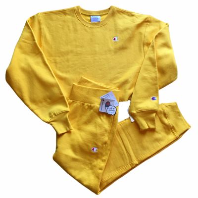 champion sweatsuit gold