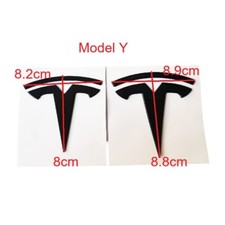 For Tesla 2PCS Model Y rear& front Emblems dual motor plastic LOGO matte black