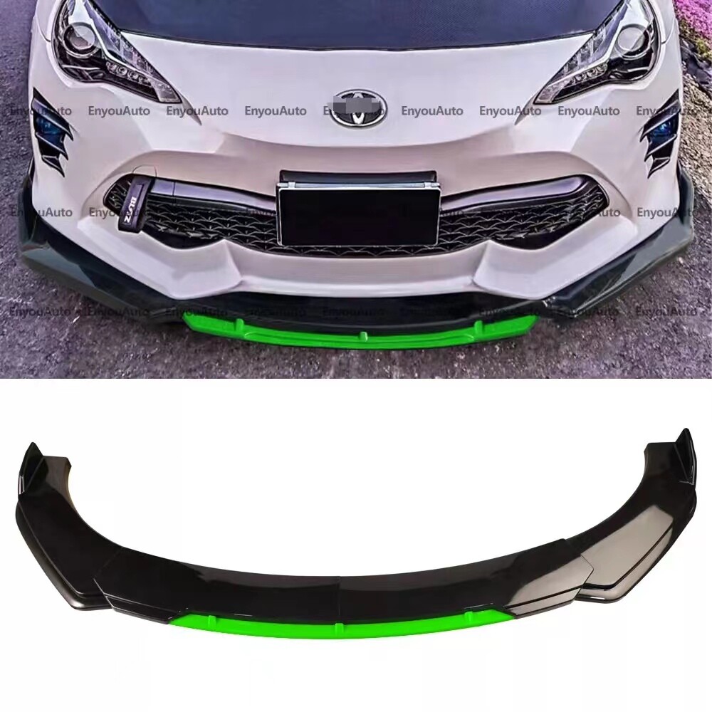 For Toyota GR86 Universal Front Bumper Lip Spoiler Splitter Gloss Black Green