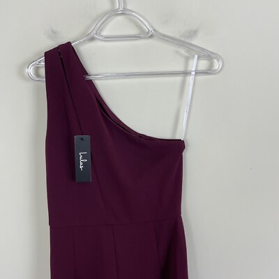 so flirty burgundy one-shoulder cutout asymmetrical dress LULUS So Flirty Burgundy One Shoulder Cutout Asymmetrical Midi Dress Size  XL