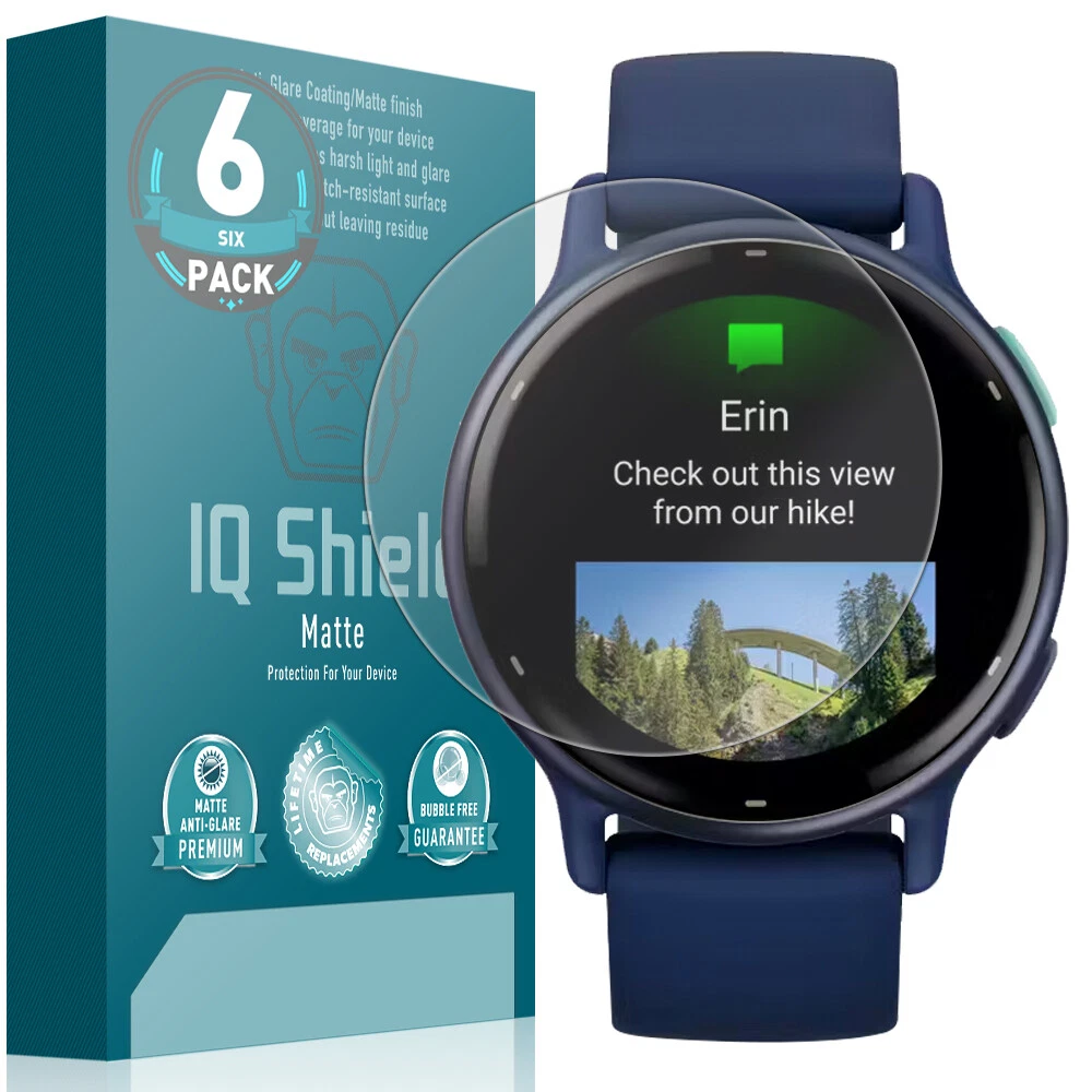 6x IQ Shield Anti-Glare Screen Protector for Garmin Vivoactive 5