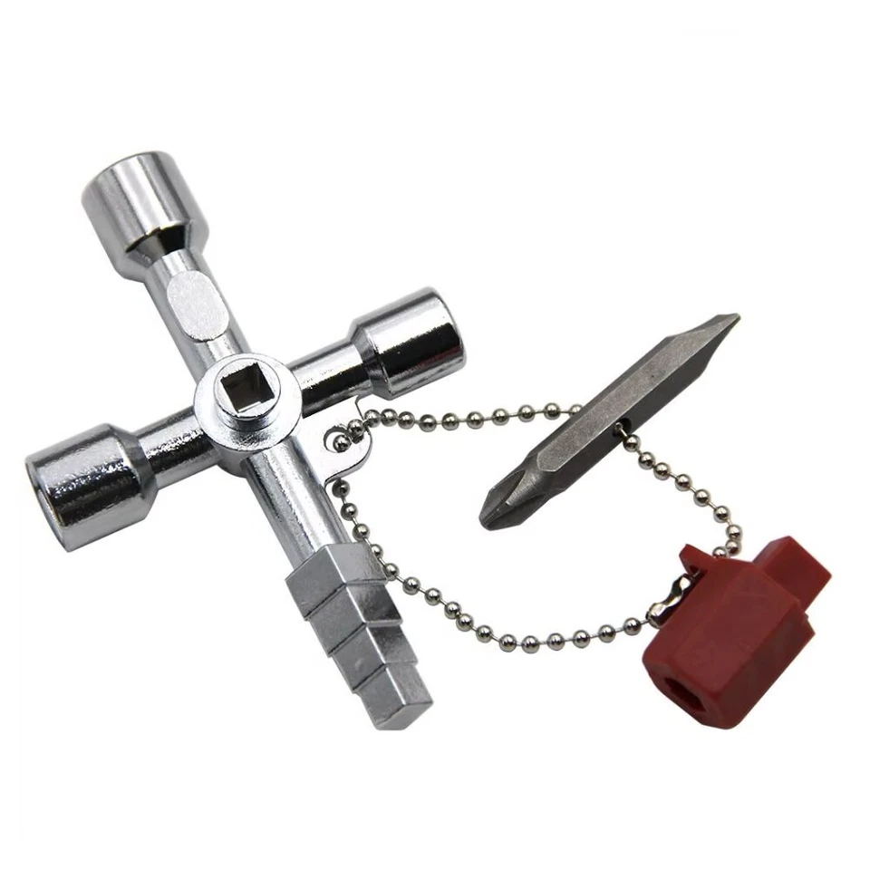 MARKENLOS Schaltschrank-Schlüssel, Sufen-Vierkant, Dreikant, Doppelbart, Heizung, 2 Bits