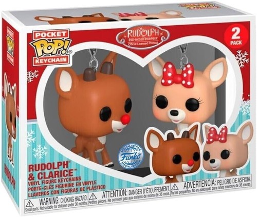 Funko Pop! Keychain: Rudolph 2 Pack Rudolph & Clarice Porte-clés Fantaisie NEUF Funko Pop! Keychain: Rudolph 2 Pack Rudolph & Clarice Porte-clés Fantaisie NEUF | Funko Pop | 2 Funko Pop! Keychain: Rudolph 2 Pack Rudolph & Clarice Porte-clés Fantaisie NEUF | Funko Pop