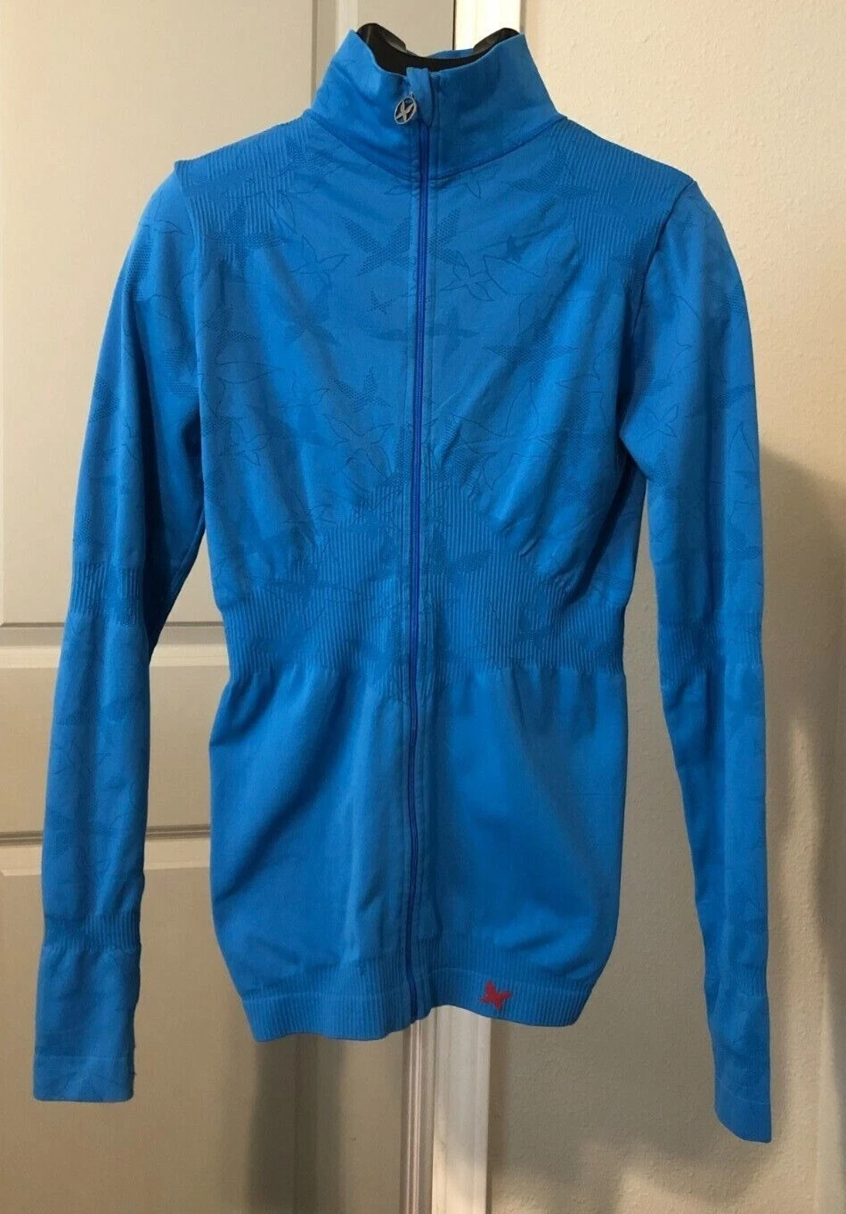 Kari Traa Women's Zip-Up Sports Tank Top with Long Sleeves. Size M. Used, Blue.