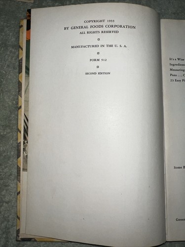 All About Home Baking Vintage Cookbook 1933 General foods Corp. With Extras!!! - Picture 5 of 13