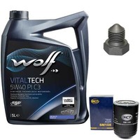 MotoröL Set 5W40 5 Liter + ÖLfilter + Schraube FüR Audi Seat VW Passat Polo 1.9