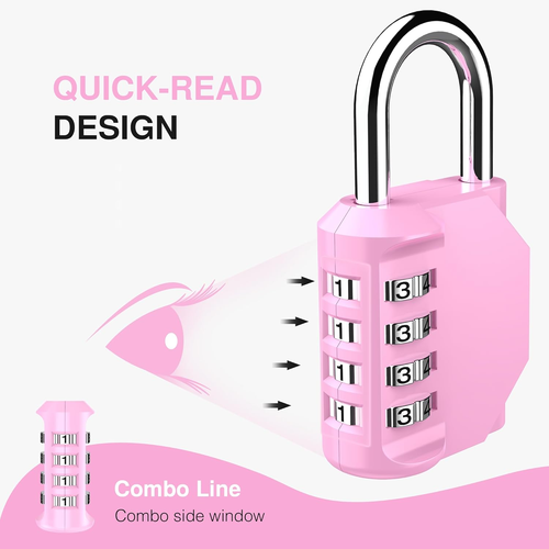 1 Pack Combination Lock for Locker 4 Digit Outdoor Waterproof Padlock for School - 第 3/7 張圖片