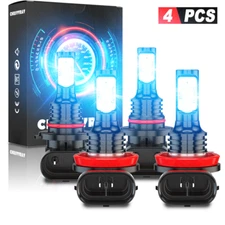 For Peterbilt 579 587 Trucks Light Blue 8000K 9005 H11 Hi/Lo LED Headlight Bulb