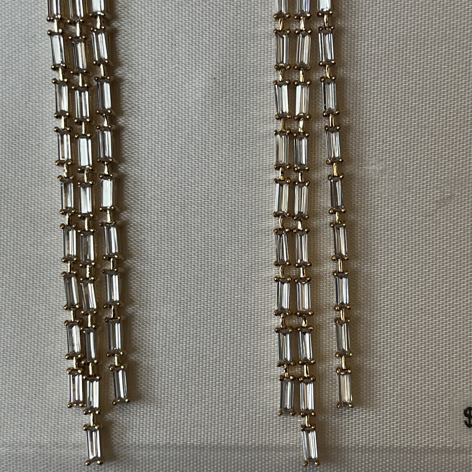 14k Yellow Gold Over Sterling Silver Cubic Zirconia Dangle Earrings