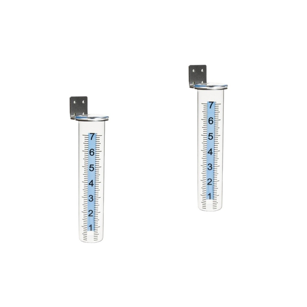 2 juegos de pluviómetro profesional de jardín preciso de acero inoxidable