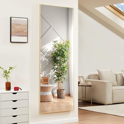 Full-length Mirror Floor Mirror Large Wall Bedroom Mirror Stand Alloy Thin Frame
