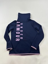 Under Armour Sweatshirt Womens Small Blue Funnel Neck Loose Fit Pullover Ladies