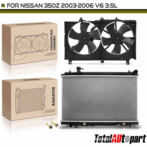 Radiator & Cooling Fan Assembly Kit for Nissan 350Z 2003-2006 3.5L Auto ...