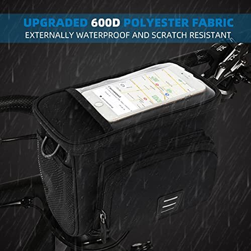 Bike Handlebar Bag Insulated Front Bicycle Basket Bag, Waterproof