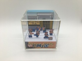 River City Ransom Brawl outside the Higschool Barf! Shadow Box Diorama Decor NES