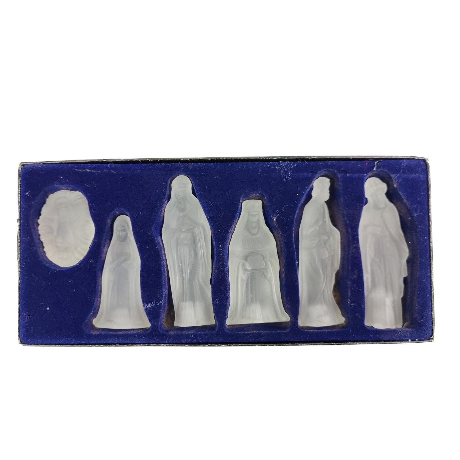 VTG FROSTED GLASS NATIVITY SET 6 Pc Collectible Christmas Holiday
