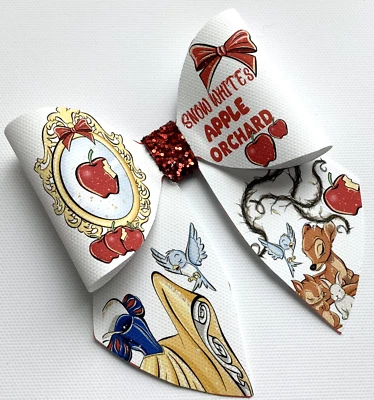 SNOW WHITES ORCHARD SAILOR BOW PRINTED CANVAS FABRIC BOW TEMPLATE MAKE HAIR BOWS