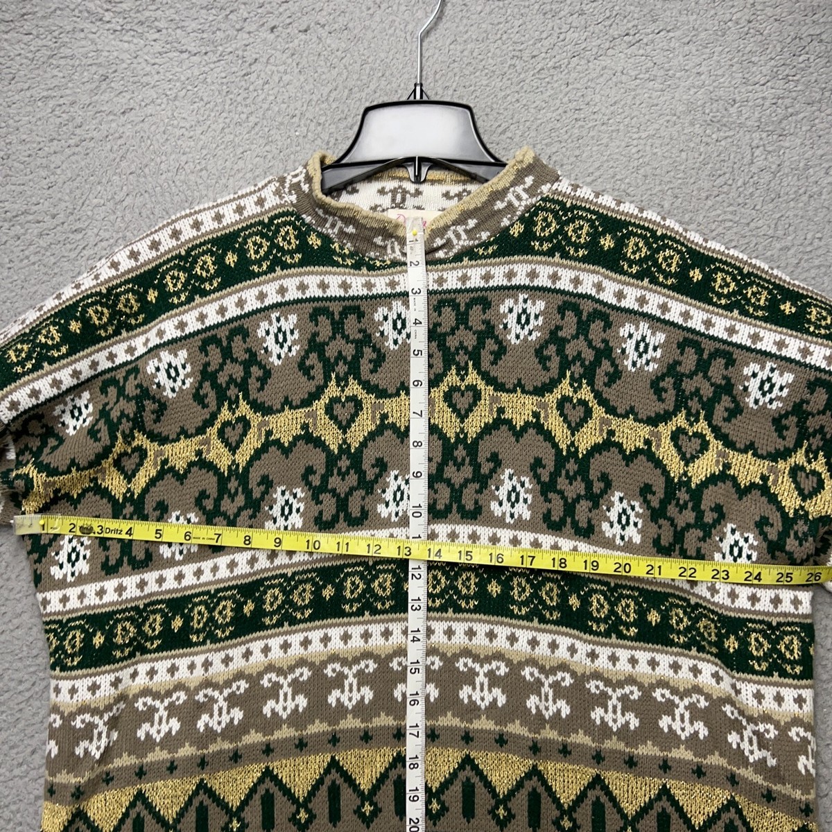 Diana Marco Sweater Womens XL Multicolor Geometric Nordic