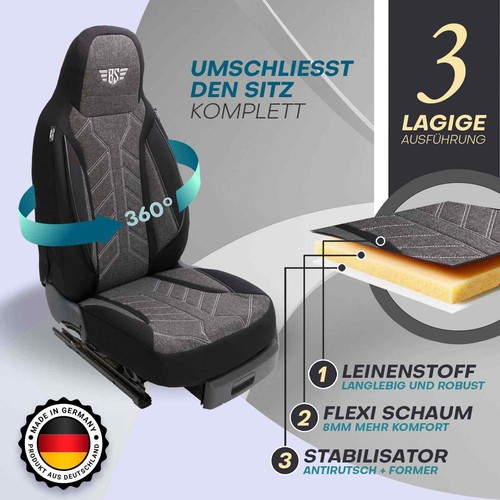 Sitzbezüge passend für Ssangyong Rexton 2 2017 (Schwarz-Beige) HERM207 - Bild 2 von 11