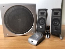 Logitech S-0085A Z3 Wood Grain Brown Desktop Speakers w/ Wired Remote Sub  L/R