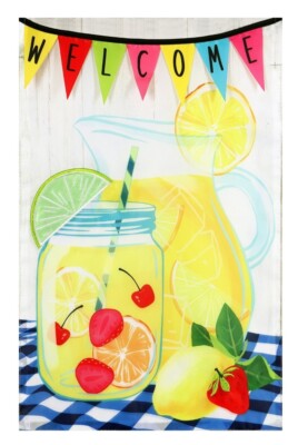Meadow Creek Garden Flag, 18'' Lemonade Season Hand Stitched Embellishment
