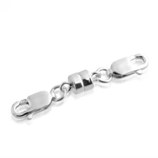 Sterling Silver Magnetic Clasps with two 4MM Lobster Claws Clasps M0683S
