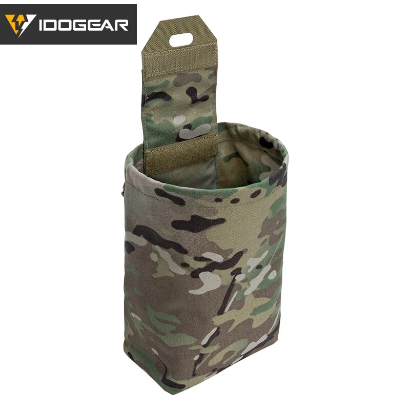 IDOGEAR Tactical Foldable Recycling Bag Dump Pouch MOLLE Drop Pouch Mini Hunting - Image 3 of 4