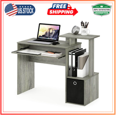 Econ Multipurpose Home Office Computer Writing Desk, French Oak Grey