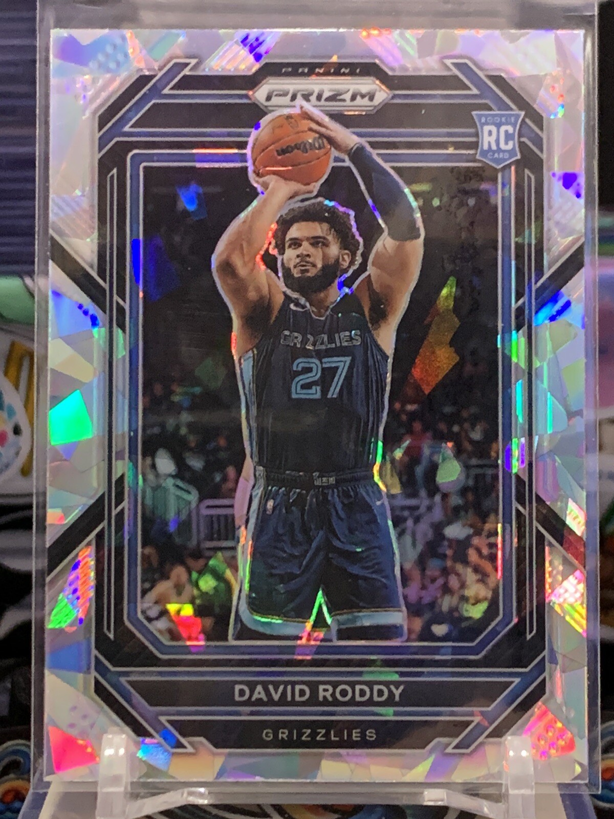 2022-23 Panini Prizm DAVID RODDY Cracked Ice Rookie RC #261 Memphis Grizzlies 8A
