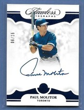 PAUL MOLITOR - BLUE JAYS / BREWERS  - FLAWLESS AUTOGRAPH  SERIAL #'d 06/15 WHOA!
