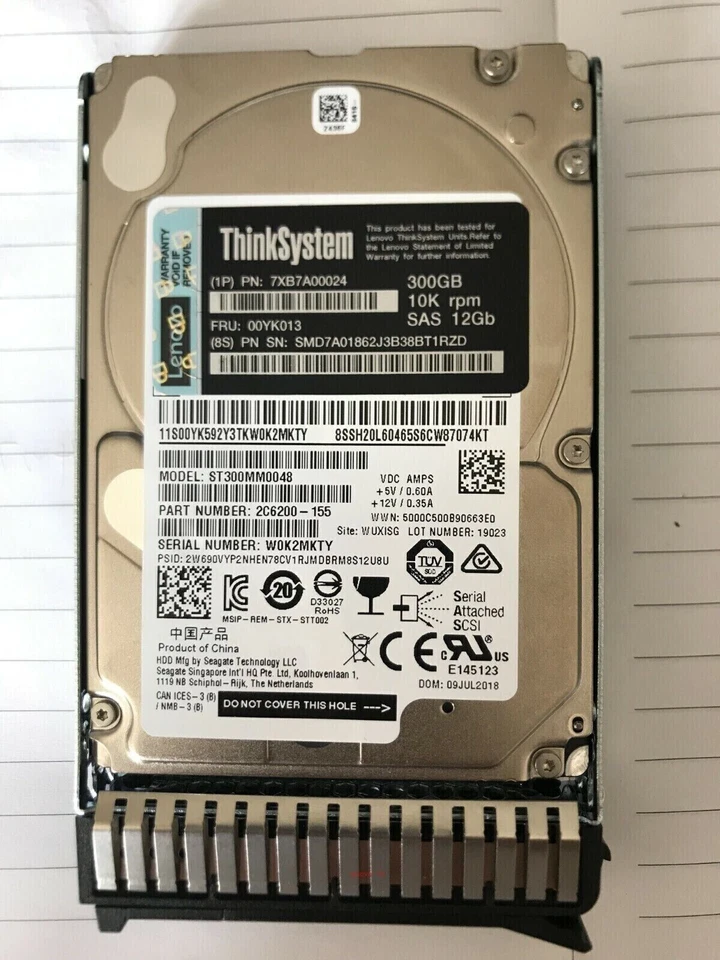 LENOVO 00YK013 7XB7A00024 2.5" 10K 300GB SAS 12Gb Hot Swap 512n HDD Hard Drive - Image 2 of 4