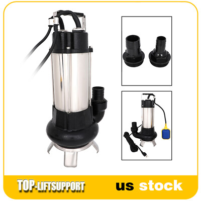 110V 1.5HP Sump Pump Industrial Sewage Cutter Grinder Cast iron Submersible New