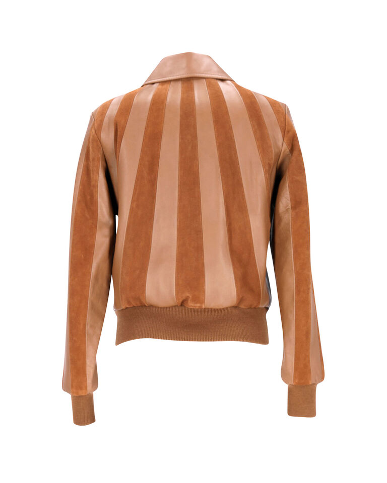 Celine Women's Multi-Paneled Brown Leather Zip Jacket By Celine In ...