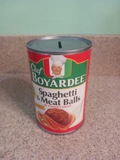 Vintage 1980's Chef Boyardee Spaghetti And & Meat Balls Pasta Food Tin COIN BANK
