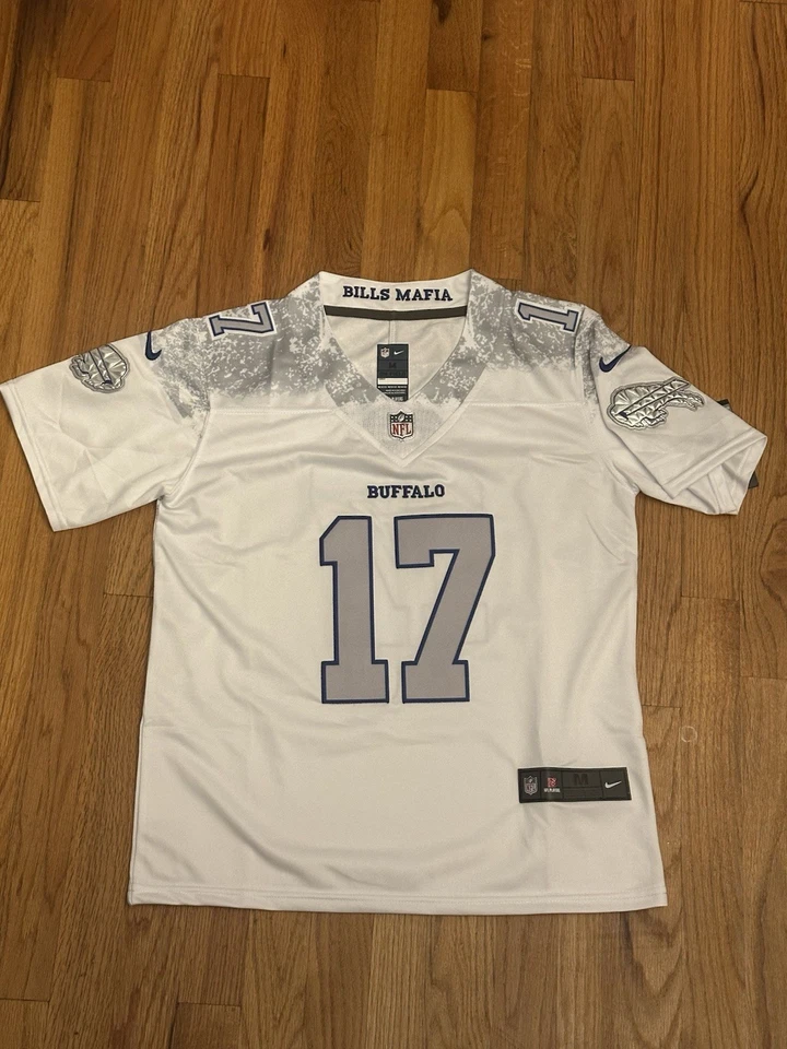 Josh Allen #17 Buffalo White Bills KIDS Jersey YOUTH MEDIUM Stitched Jersey - Image 2 of 2