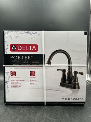 #ad Delta Porter 4 in. Centerset 2 Handle Bathroom Faucet in Oil Rubbed Bronze $74.99
