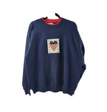 Vintage M C Energy Sportswear Liberty American Flag USA Sweatshirt Women s PXL