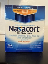 Nasacort Nasal Spray 24HR Non-Drowsy Allergy Relief, 240 Sprays, 2 Bottles