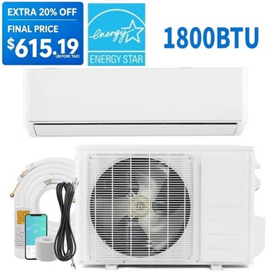 18000 BTU Air Conditioner & Heat Pump Ductless AC Mini Split with Remote 23 SEER