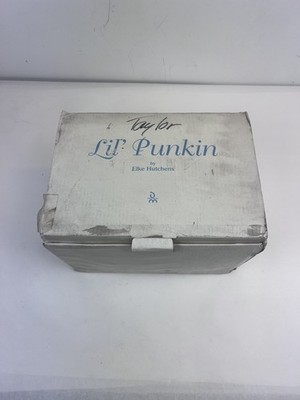 Antique Elke Hutchens Lil Punkin Porcelain Baby Doll, 6.5''x11''x7'' Blue Eyes