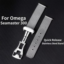 20mm 22mm Mesh Steel Strap Matel Band Fit For Omega/Seamaster Diver 300m Watch