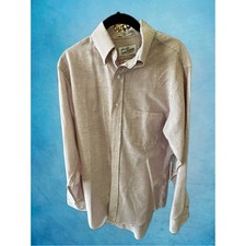 Vintage Sears Roebuck Mens Red White Striped Button Down Shirt 15.5 34/35 USA