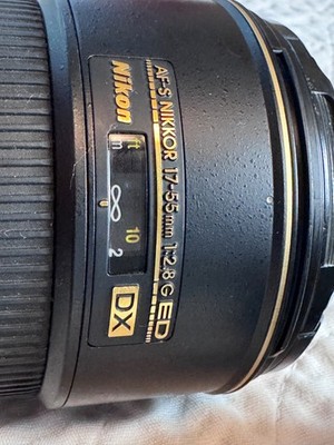 Nikon 17-55mm f/2.8G AF-S DX ED Lens FOR PARTS Hazy Glass AF Works
