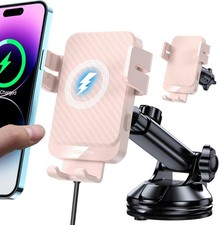 Wireless Car Charger 15W Fast Charging Auto Clamping Car Mount Hands Free Car
