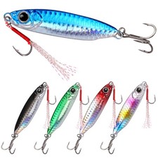 Saltwater Jigs: Ultra-Sharp Hooks, Spoon Lures for Tuna, Salmon, Bass - 15g 5PCS