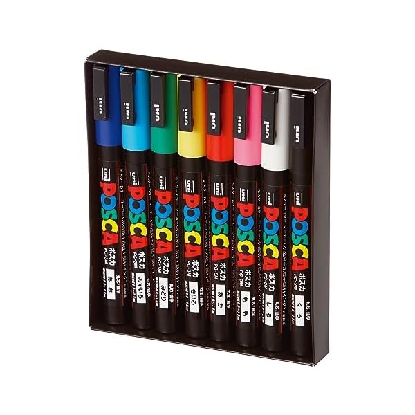 Uni-posca Paint Marker Pen - Fine Point - Set of 8 (PC-3M8C) FS