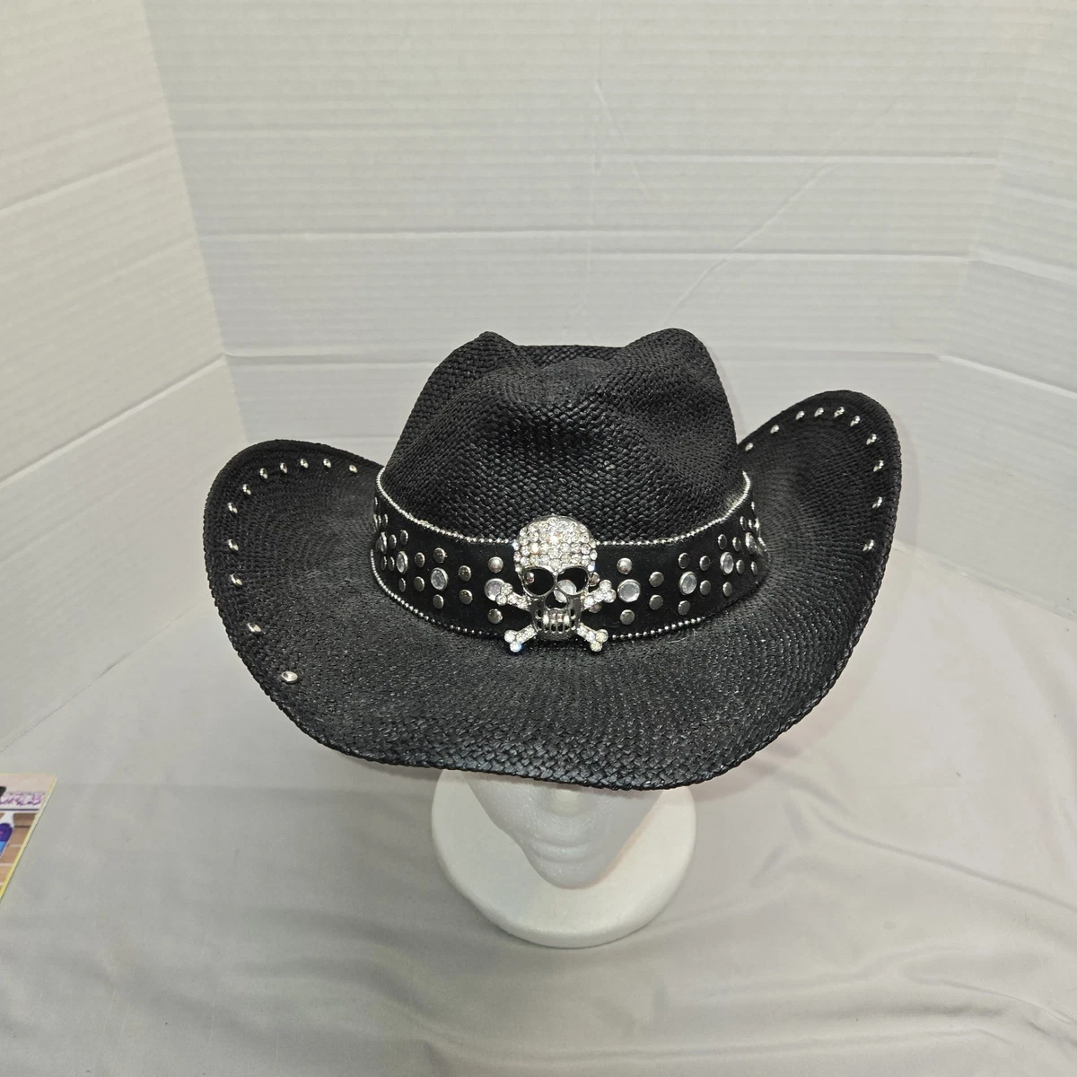Vintage Y2K Peter Grimm Zebra Print Rhinestone Crosses Cowboy Hat Adult OSFM Peter Grimm Men main image 4