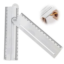 PAVIKE 30cm Transparent Rectangular Ruler Protractor Rectangular Ruler Protracto