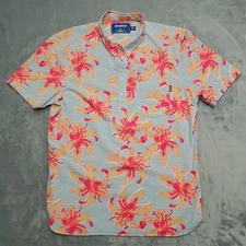 Chubbies Shirt Mens XL Floral Stripe Tropical Beach Party Retro Summer Crinkle