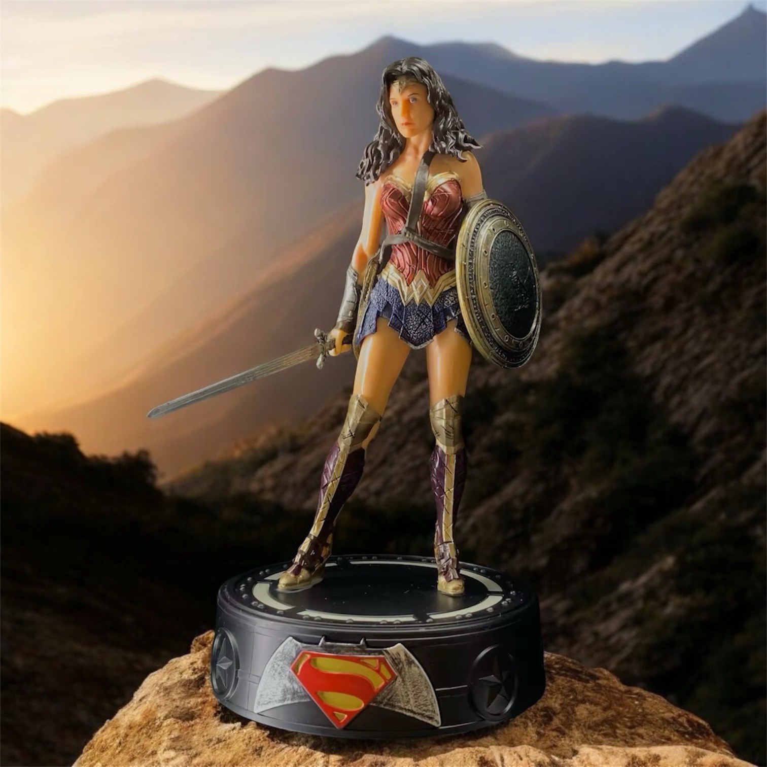 Figurine Wonder Woman 22cm pour décoration de bureau geek et salon